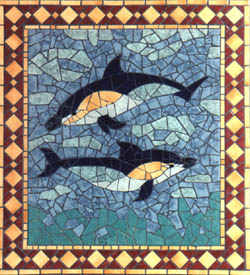 Varianten: nach rechts o links schwimmend Delphin Version:7 Mosaiksteine 